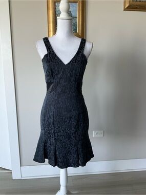 JAYGODFREY Black Leopard-Print V-Neck Mini Dress